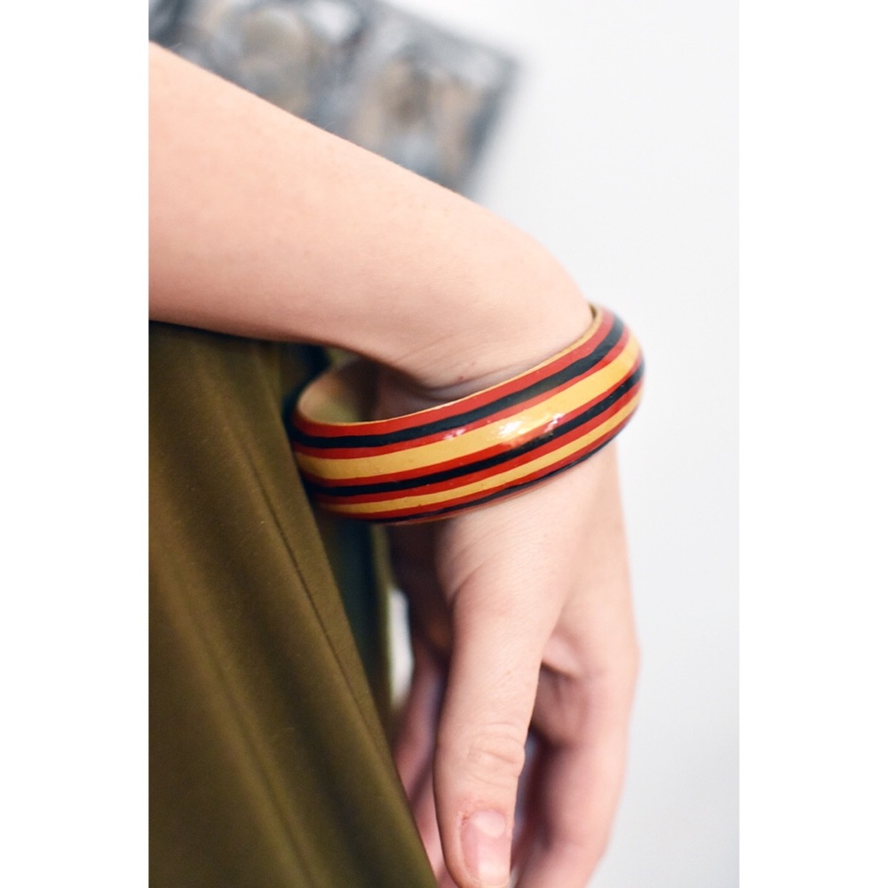 Wooden Boho Painted Bracelet
